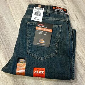Men’s Dickies Flex Denim Pant Regular Fit Active Waist 5 Pocket Jeans Size 36X32